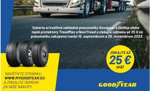 Jesenné odmeny 2023 - nákladné pneumatiky Goodyear,Dunlop